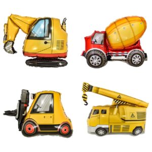 construction balloons truck excavator forklift crane foil balloon car balloons vehicles balloons for kids boys birthday party construction theme party decoration supplies