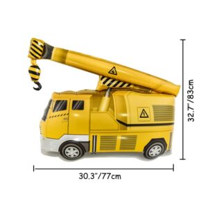 Construction Balloons Truck Excavator Forklift Crane Foil Balloon Car Balloons Vehicles Balloons for Kids Boys Birthday Party Construction Theme Party Decoration Supplies