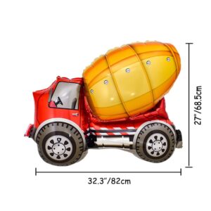 Construction Balloons Truck Excavator Forklift Crane Foil Balloon Car Balloons Vehicles Balloons for Kids Boys Birthday Party Construction Theme Party Decoration Supplies