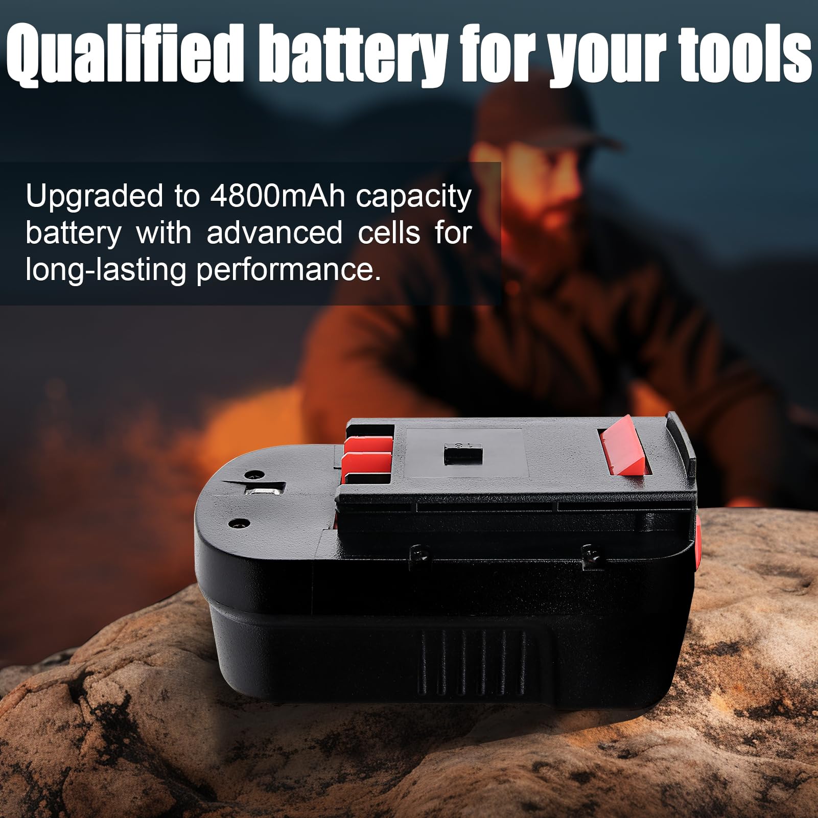 【Upgraded to 4800mAh】 2Pack HPB18 Replacement Battery Compatible with Black and Decker 18V Battery HPB18-OPE FSB18 Tools 244760-00 A1718 FS18FL FSB18 Firestorm Cordless Power Tools