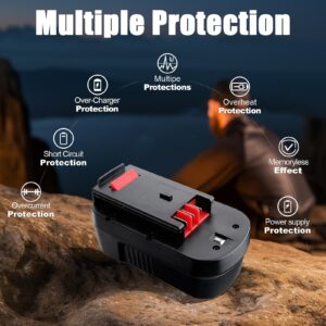 【Upgraded to 4800mAh】 2Pack HPB18 Replacement Battery Compatible with Black and Decker 18V Battery HPB18-OPE FSB18 Tools 244760-00 A1718 FS18FL FSB18 Firestorm Cordless Power Tools