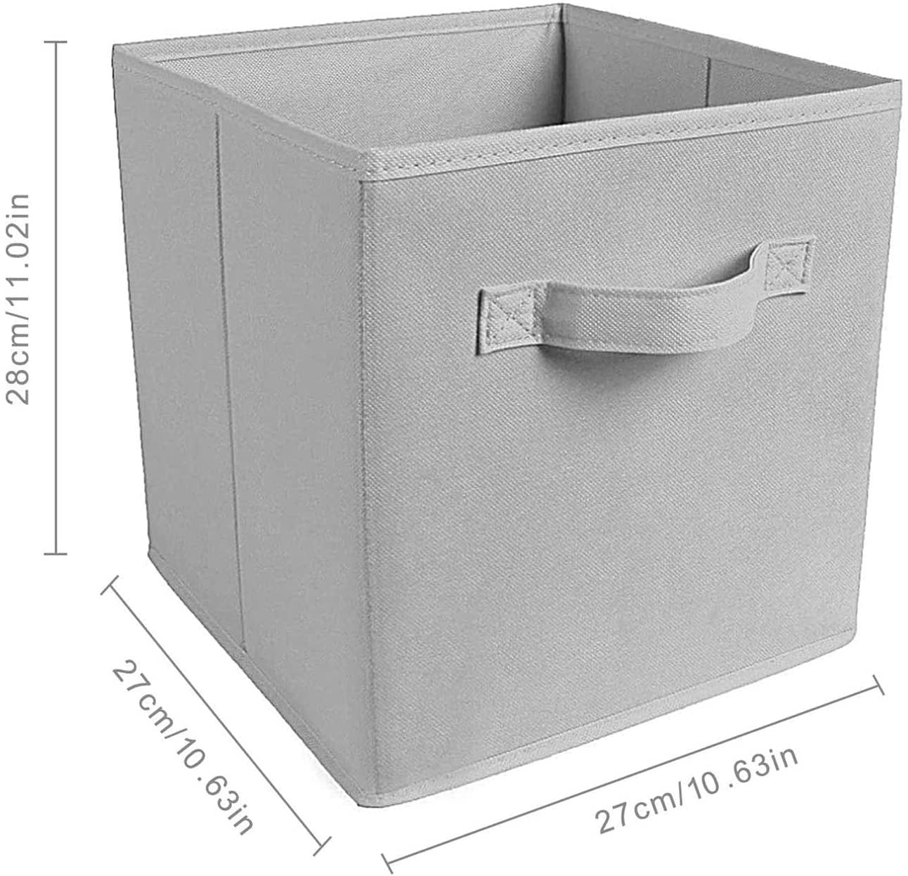 Debbu Basics Fabric Clothing Storage Bins - 10.6" x 10.6" x 11" - Collapsible Storage Cubes Organizer with Handles, Linen Foldable Storage Baskets Cloth Box Containers, Closet Organizers