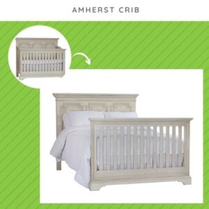 CC KITS Full-Size Conversion Kit Bed Rails for Kingsley & Centennial Convertible Crib | Multiple Finishes Available (Antique White)