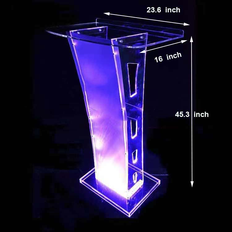 Podium with Light, Pulpit for Churches, Acrylic Podium Stand for Church Classroom Stage, Clear Podium, Church Pulpit Podium Lectern (White-Light)…