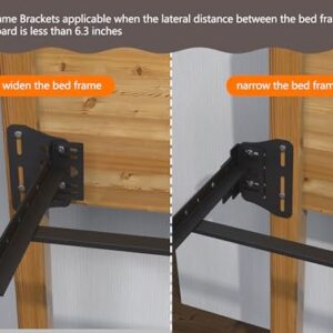 2PCS Bed Frame Brackets Adapter/ Connector,Heavy Duty Bed Modification Plate Brackets for Headboard,Adjustable Bed Headboard Brackets for Metal Bed Frame,Black