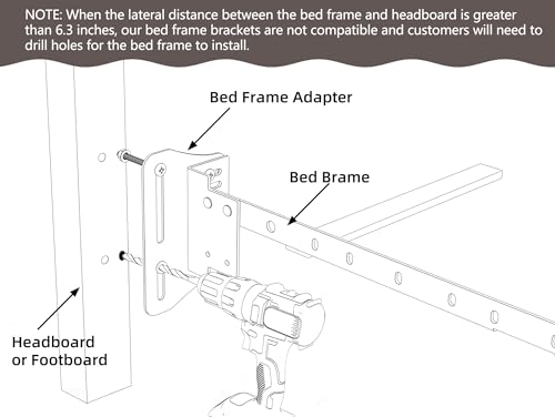 2PCS Bed Frame Brackets Adapter/ Connector,Heavy Duty Bed Modification Plate Brackets for Headboard,Adjustable Bed Headboard Brackets for Metal Bed Frame,Black