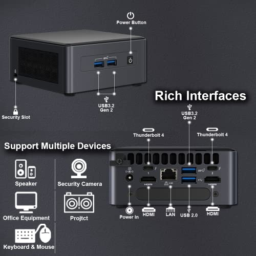 Intel NUC 11 Pro NUC11TNHi3 Tiger Canyon Home & Business Mini PC Mini Desktop 11th Gen Intel® Core™ i3-1115G4 Processor Upto 4.1 GHz Turbo,2 Cores,4 Threads,6 MB L3 Cache(No RAM&SSD)