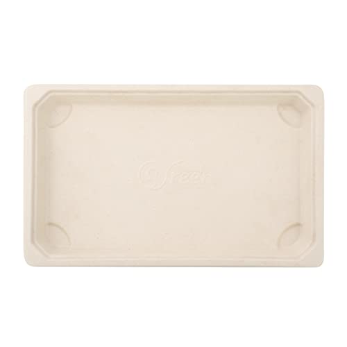 Restaurantware Pulp Tek 8.5 x 5.4 Inch Large Sushi Trays 100 Microwavable Bagasse Dishes - Lids Sold Separately Freezable Brown Bagasse Sugarcane Trays For Appetizers Or Entrees
