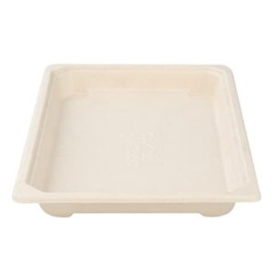 Restaurantware Pulp Tek 8.5 x 5.4 Inch Large Sushi Trays 100 Microwavable Bagasse Dishes - Lids Sold Separately Freezable Brown Bagasse Sugarcane Trays For Appetizers Or Entrees