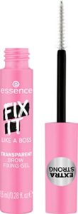 essence | fix it like a boss transparent brow fixing gel | long lasting, fast drying brow sculpting gel | free from oil, parabens, & microplastic particles | vegan & cruelty free