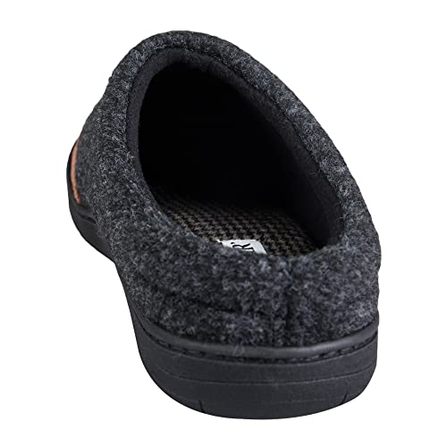 Haggar Men's Clog Slipper House Shoe Indoor/Outdoor with Memory Foam Comfort, Charcoal Felt, Large