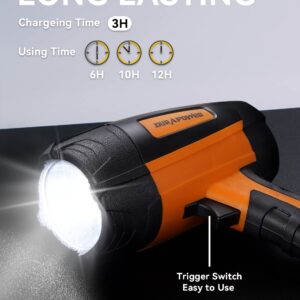 Durapower Rechargeable Spotlight, 60000 Lumen Super Bright LED Handheld Spotlight, IP44 Waterproof Spotlight Flashlight Portable for Marine Boat Camping Country Farm Gift