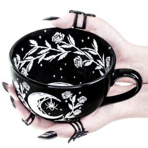 rogue wolf la lune large gothic moon mug - halloween decor ceramic cup for tea/coffee