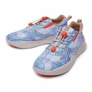 UIN Women's Fashion Sneakers Lightweight Walking Casual Comfortable Art Painted Athletic Travel Shoes Mijas III-Fading-Blue (9.5)