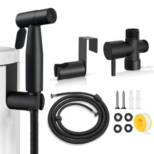 bidet sprayer for toilet,handheld sprayer kit, bathroom jet sprayer kit spray attachment with 57''hose, adjustable water pressure control