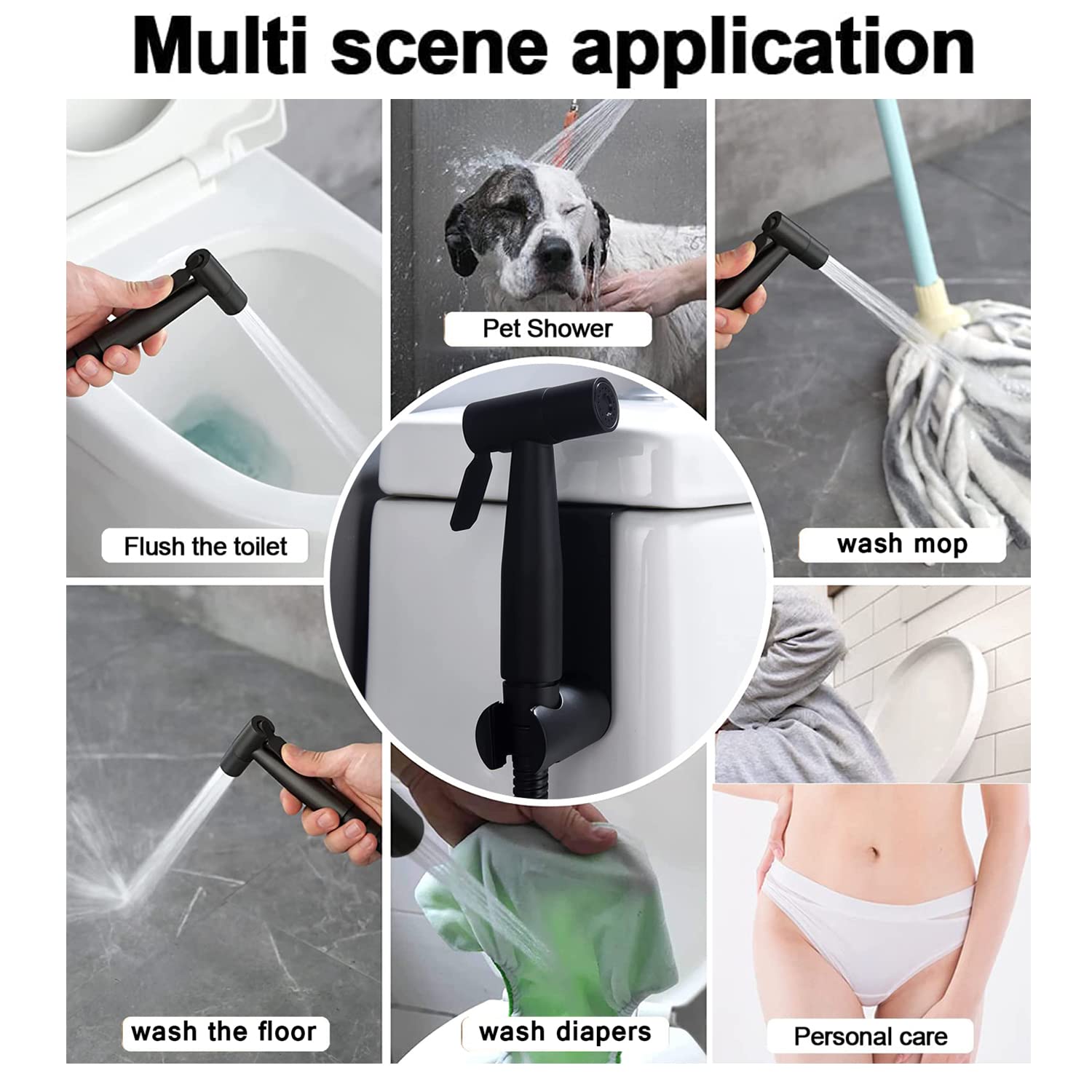Bidet Sprayer for Toilet,Handheld Sprayer Kit, Bathroom Jet Sprayer Kit Spray Attachment with 57''Hose, Adjustable Water Pressure Control