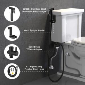 Bidet Sprayer for Toilet,Handheld Sprayer Kit, Bathroom Jet Sprayer Kit Spray Attachment with 57''Hose, Adjustable Water Pressure Control