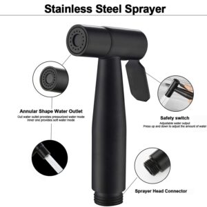 Bidet Sprayer for Toilet,Handheld Sprayer Kit, Bathroom Jet Sprayer Kit Spray Attachment with 57''Hose, Adjustable Water Pressure Control