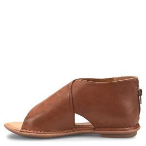 b.o.c. womens bria leather comfort flat sandals brown 9 medium (b,m)