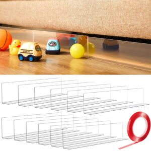 qunclay 12 pcs under couch blocker for kid and pet toys toy blocker for under couch clear toy blockers for furniture adjustable clear toy blocker with strong tape(16 x 1.6 x 3.2 inch, 12 pcs)