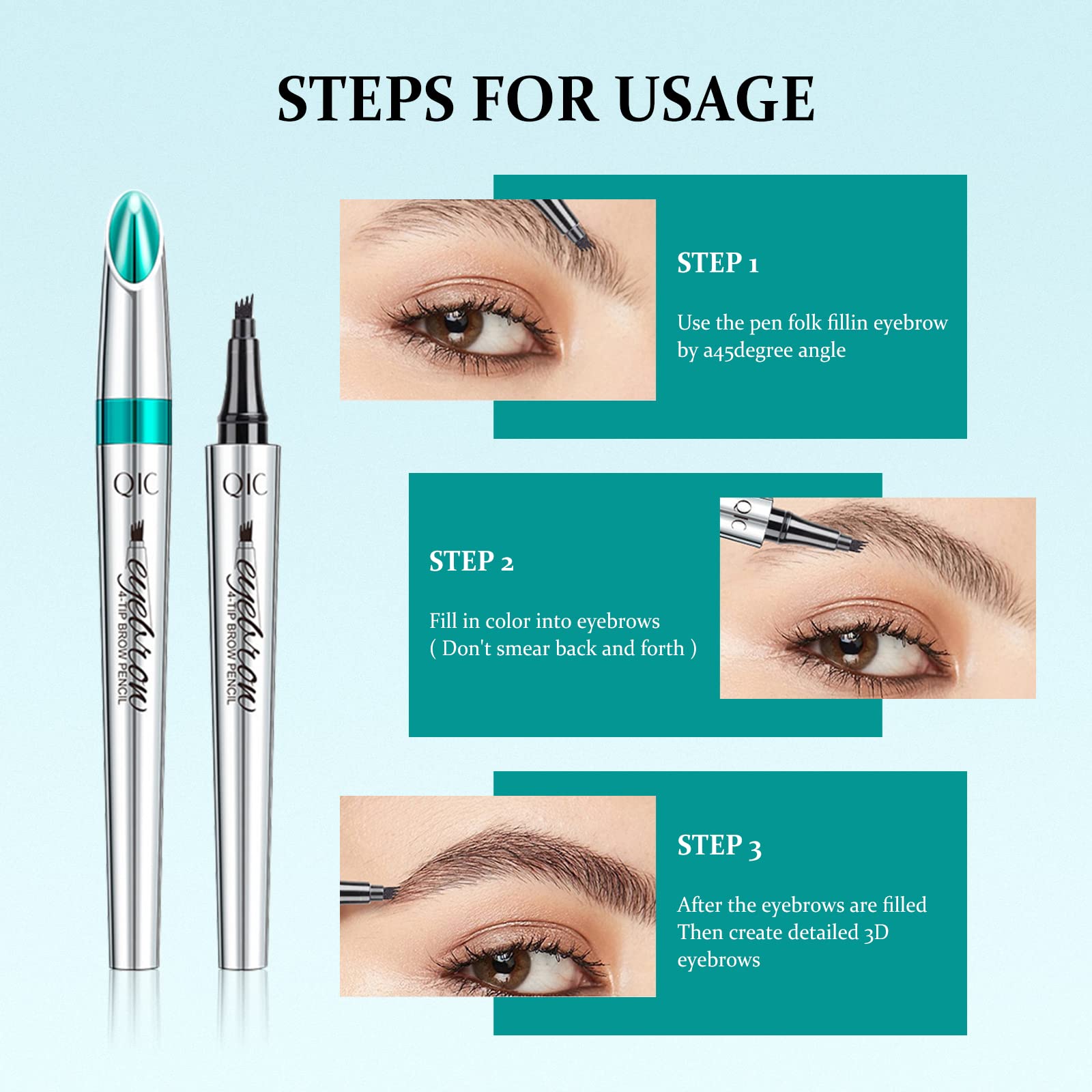 3 PCS Silk Fiber Mascara for Longer, 2 in 1 Vibely Mascara Voluminous Eyelashes,Natural Waterproof Smudge-Proof, All Day Exquisitely Long, Smudge-Proof Eyelashes with Eyeliner and Eyebrow Pencil (3 Pack)