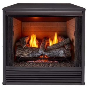 procom pc32vfc 32-inch universal ventless fireplace insert, use with 18-inch or 24-inch natural gas or liquid propane log sets, black