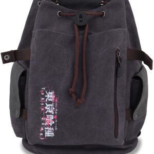 Roffatide Canvas Laptop Backpack Women Men Canvas Backpack bag Grey