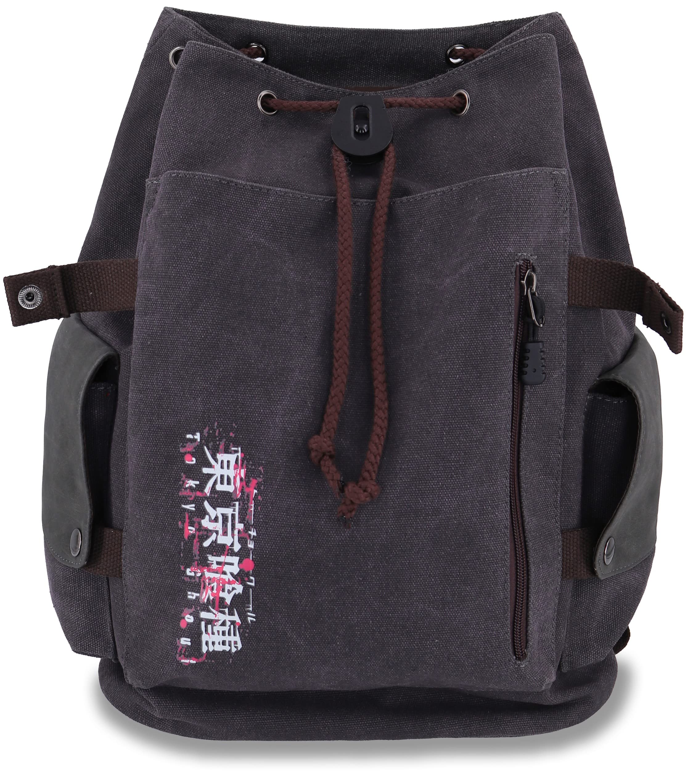 Roffatide Canvas Laptop Backpack Women Men Canvas Backpack bag Grey