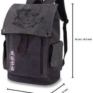 Roffatide Canvas Laptop Backpack Women Men Canvas Backpack bag Grey