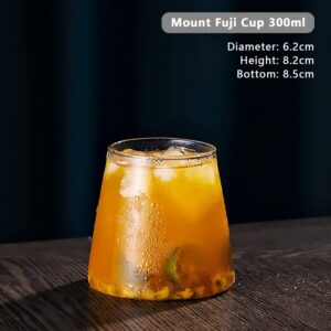 Mount Fuji Beer Glass 300 ml Transparent Mountain Shape Whiskey Cocktails Entertainment Dinnerware Glassware Heat-resistant Glass Wine Juice Coffee Drinking Glasses Creative Japanese Water Cup
