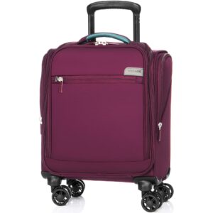 verage carry on underseat luggage with wheels & usb port, wheeled spinner bag carry-on luggages for airlines, lightweight suitcase men women, pilots and crew (14-inch compact)