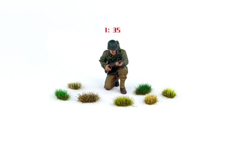 78 Pcs Static Grass Tuft Model Bushy Tufts Lowland Shrubs Tuft Terrain Model Kit for DIY Model Railway Train Landscape Fairy Garden Diorama Scenery (Set B)