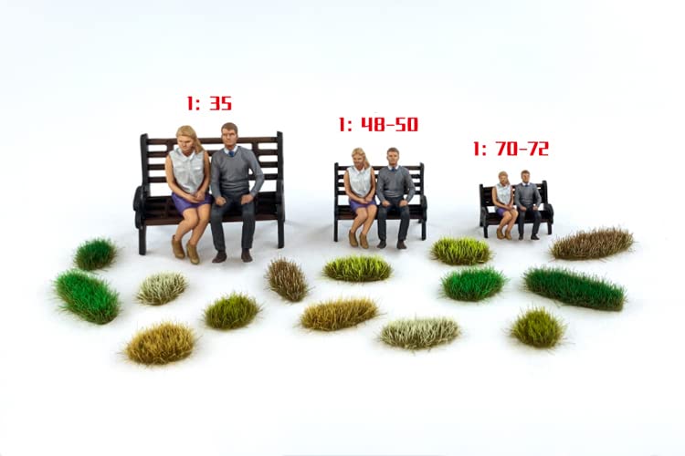 78 Pcs Static Grass Tuft Model Bushy Tufts Lowland Shrubs Tuft Terrain Model Kit for DIY Model Railway Train Landscape Fairy Garden Diorama Scenery (Set B)