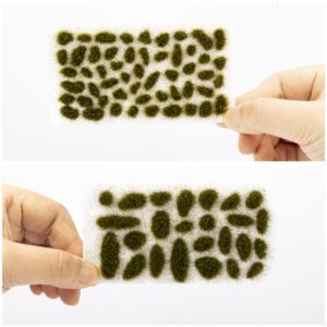 78 Pcs Static Grass Tuft Model Bushy Tufts Lowland Shrubs Tuft Terrain Model Kit for DIY Model Railway Train Landscape Fairy Garden Diorama Scenery (Set B)