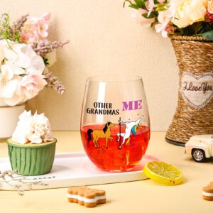 Patelai Birthday Gifts for Women Men Friends, Other 40/50 Year Olds Me Unicorn Wine Glass, Personalized 40th 50th 17oz Stemless Wine Glass Gifts for BFF, Coworker, Mom, Dad (Other 50 Year Olds Me)