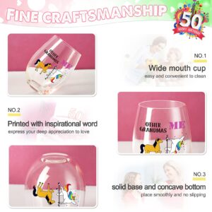 Patelai Birthday Gifts for Women Men Friends, Other 40/50 Year Olds Me Unicorn Wine Glass, Personalized 40th 50th 17oz Stemless Wine Glass Gifts for BFF, Coworker, Mom, Dad (Other 50 Year Olds Me)