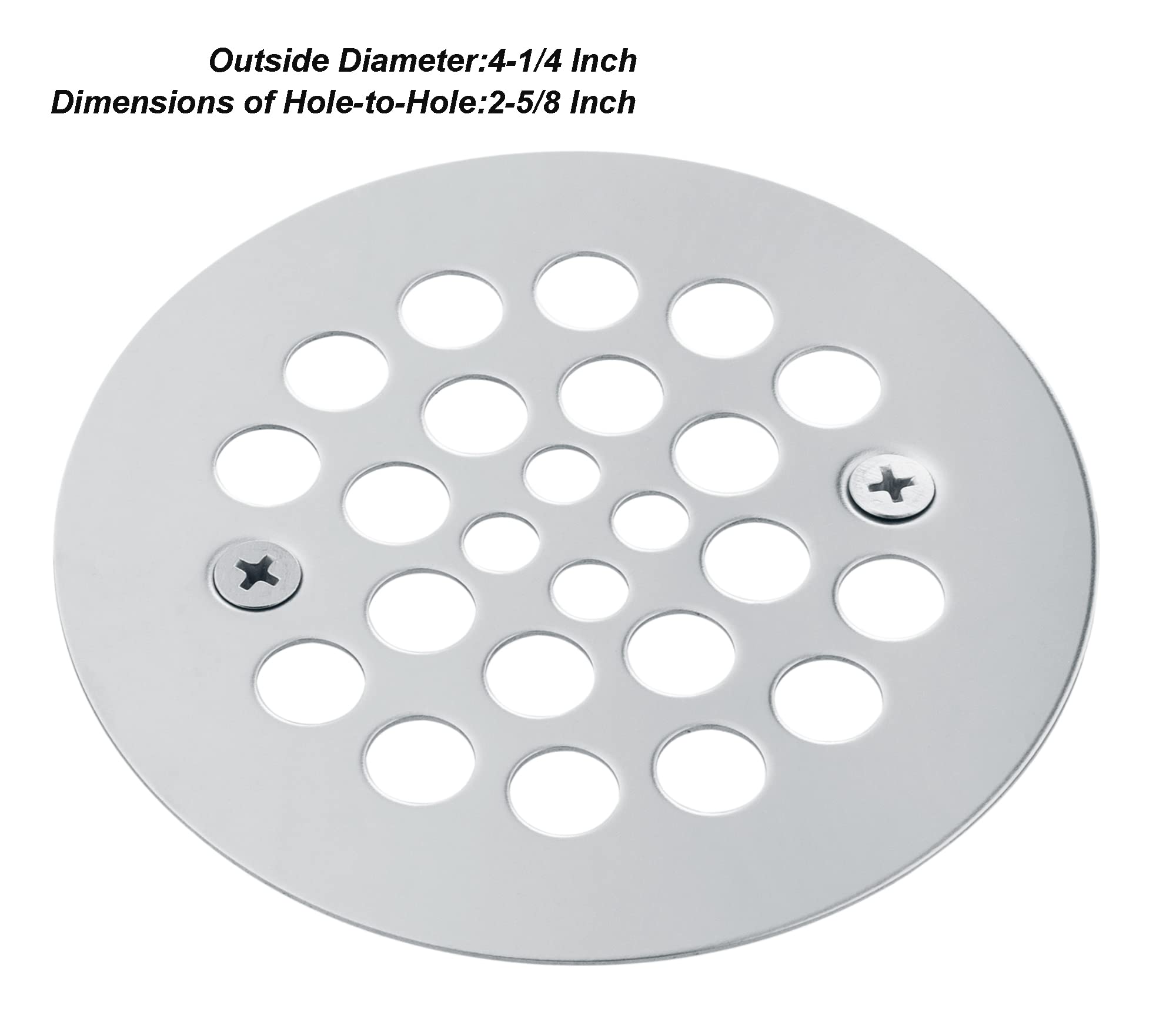 Artiwell 4-1/4“ Shower Strainer Drain Trim Set, Screw-in Shower Strainer Drain Cover, Plastic-Oddities Style Replacement Strainer Grid,Machine & Self-Tapping Screws Included (Chrome Plated)