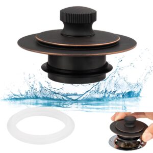 artiwell universal lift and turn bath drain stopper and cover, bathtub drain stopper, replaces lift and turn, tip-toe and trip lever drains for tub, ez installation and clearing (oil rubbed bronze)