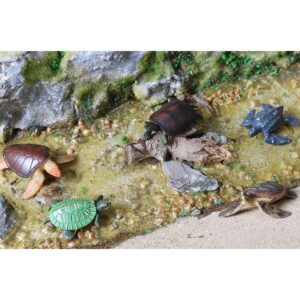 Volnau Mini Sea Turtle Figures 14PCS Animal Toys Figurines for Kindergarten Toddlers Kids Ocean Sea Creature Cake Topper Pack