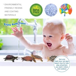 Volnau Mini Sea Turtle Figures 14PCS Animal Toys Figurines for Kindergarten Toddlers Kids Ocean Sea Creature Cake Topper Pack