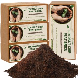 legigo 8 pack premium coco coir brick for plants- 100% organic compressed coconut coir bricks starting mix, coco coir fiber coconut husk for planting, gardening, potting soil substrate, herbs