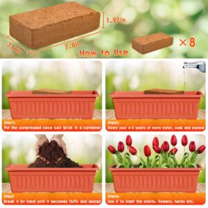 Legigo 8 Pack Premium Coco Coir Brick for Plants- 100% Organic Compressed Coconut Coir Bricks Starting Mix, Coco Coir Fiber Coconut Husk for Planting, Gardening, Potting Soil Substrate, Herbs