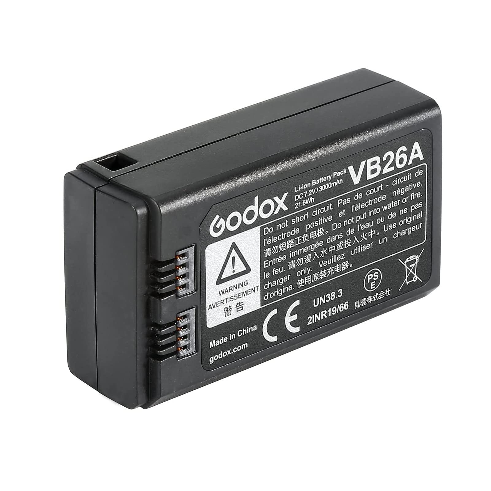 GODOX V1 Battery VB26A VB26 7.2V 3000mAh 21.6Wh Li-ion Battery V1-S V1-N V1-C V1F V1-O V1 Camera Flash and V860III V860III-S V860III-C V860III-N V860III-O V860III-F V850III AD100Pro MF-R76