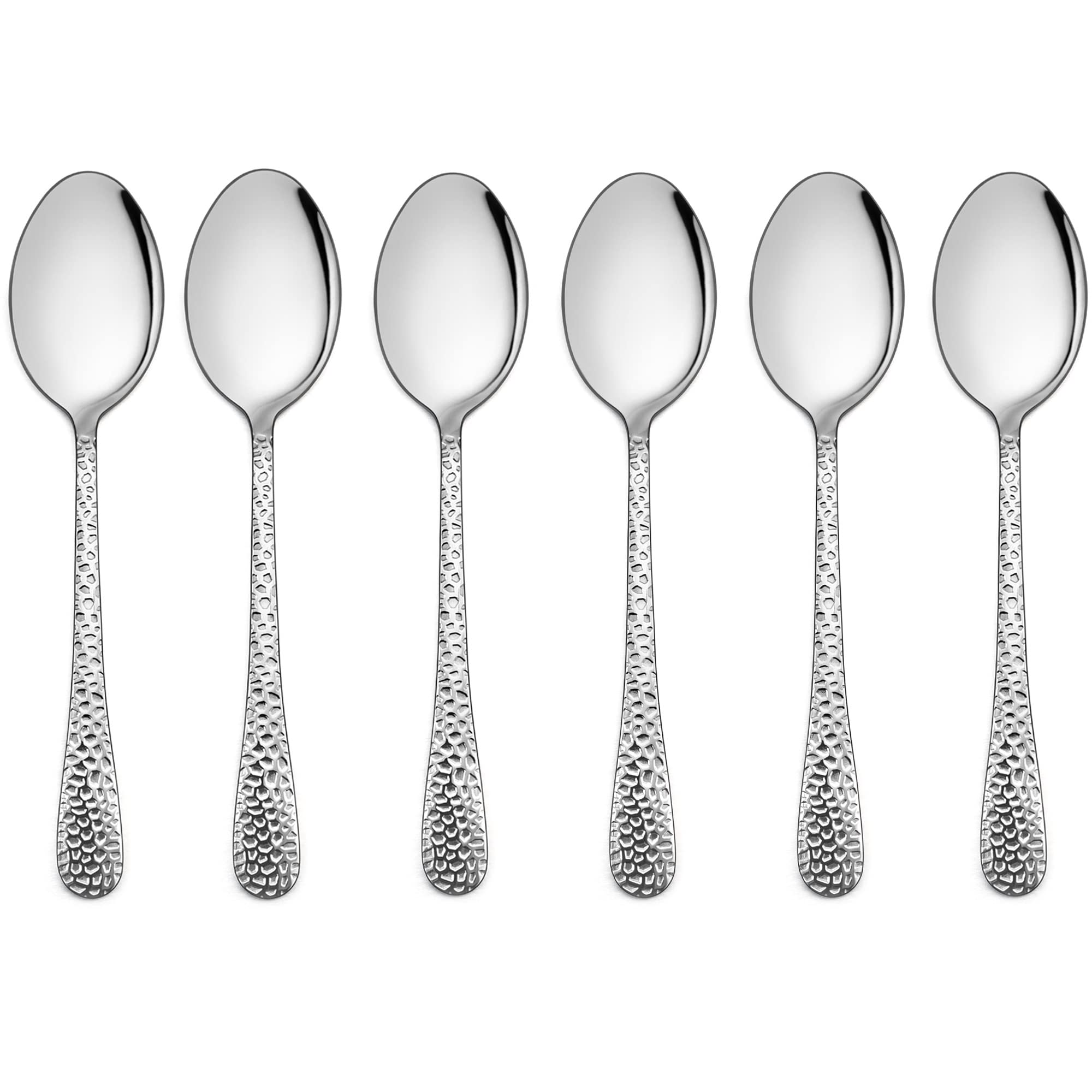 LIANYU 6 Pieces Children Stainless Steel Spoon, Cute Kids Toddler Spoons, Children Silverware Flatware Set, Kids Children Cutlery Set, Small Kid Utensil for Self Feeding