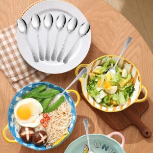 LIANYU 6 Pieces Children Stainless Steel Spoon, Cute Kids Toddler Spoons, Children Silverware Flatware Set, Kids Children Cutlery Set, Small Kid Utensil for Self Feeding