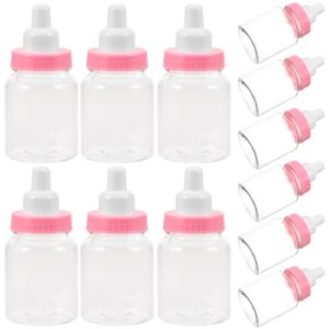 fomiyes 12pcs baby bottles mini plastic milk bottle adorable baby party favors for baby shower parties games decoration pink