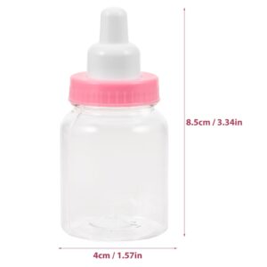 FOMIYES 12pcs Baby Bottles Mini Plastic Milk Bottle Adorable Baby Party Favors for Baby Shower Parties Games Decoration Pink