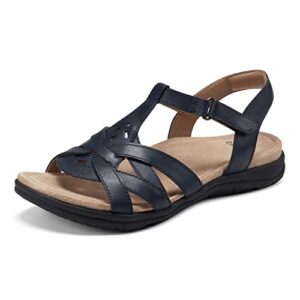 earth origins women’s sylvie sandals for casual and everyday - navy - 9.5