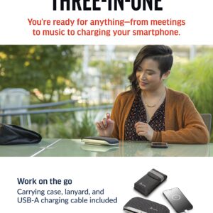 Poly Sync 20 USB-A Personal Portable Smart Speakerphone (Plantronics) - Connect to Mobile via Bluetooth, PC/Mac via Included USB-A Cable - Noise/Echo Reduction - Works w/Teams, Zoom - Amazon Exclusive