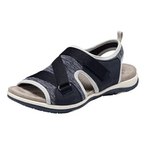 earth origins women’s saco sandals for casual, walking and everyday - navy - 7 wide
